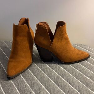 BAMBOO Tan Ankle Booties